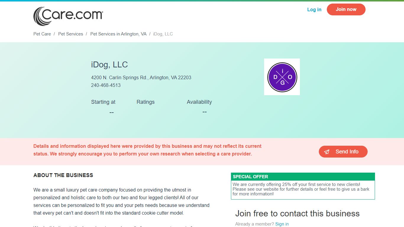 iDog, LLC - Care.com Arlington, VA